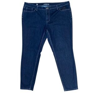 LIZ CLAIBORNE Plus Size Skinny Stretch Jeans Dark Blue Denim Size 18